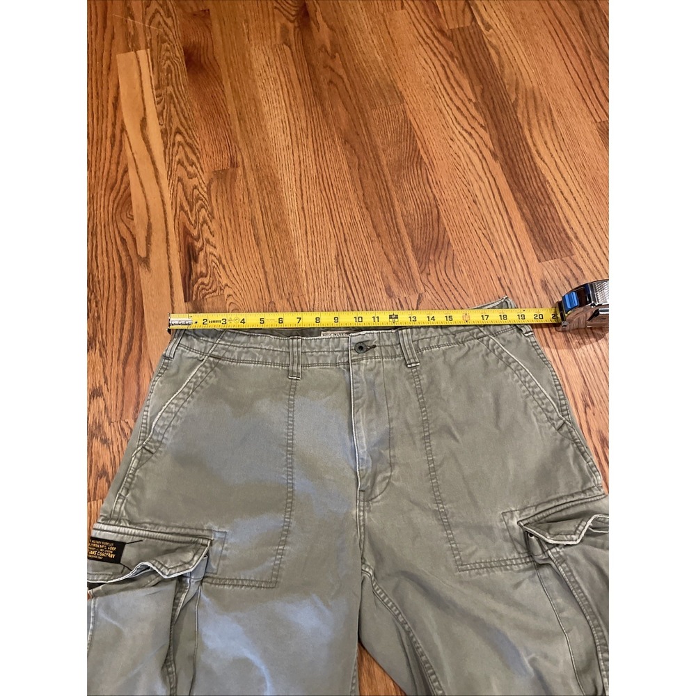 Polo Jeans Company Ralph Lauren Cargo Shorts Mens 38 Green Distressed Frayed Hem - Picture 6 of 7